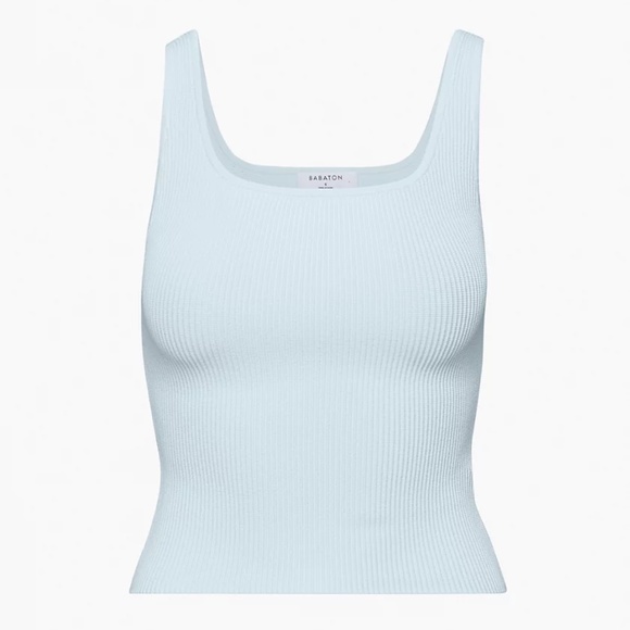 Aritzia | Babaton Sculpt Knit Square Neck Tank Iceberg Blue size small - Picture 1 of 6